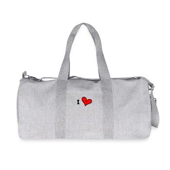 Ich liebe ...eigenen Text einfügen personalisieren - Recycelte Canvas-Sporttasche von Stanley/Stella - Grau meliert - Vorne