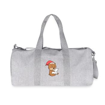 Shiba Inu Chien Noël Dormir Fatigué - Sac de sport en toile recyclée Stanley/Stella - gris chiné - Devant