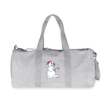 Bonhomme de neige drôle - Sac de sport en toile recyclée Stanley/Stella - gris chiné - Devant