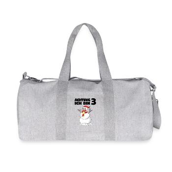 3.Geburtstag 3 Jahre alt Schneemann Geschenk - Recycelte Canvas-Sporttasche von Stanley/Stella - Grau meliert - Vorne