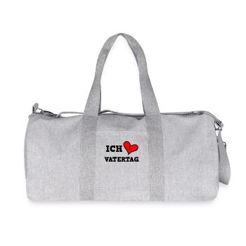 Ich liebe Vatertag - Recycelte Canvas-Sporttasche von Stanley/Stella - Grau meliert - Vorne
