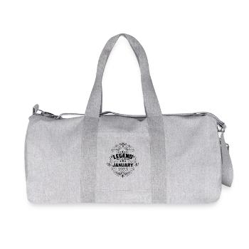 Une légende est née en janvier 1973 - Sac de sport en toile recyclée Stanley/Stella - gris chiné - Devant
