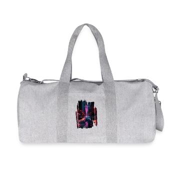 New York Vaporwave Aesthetic Retro Style I Love NY - Recycled Canvas Sports Bag by Stanley/Stella - heather grey - Front