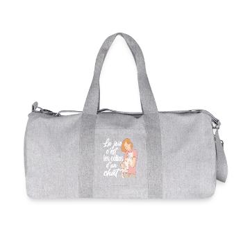 la joie c'est les câlins d'un chat , chaton cat - Sac de sport en toile recyclée Stanley/Stella - gris chiné - Devant