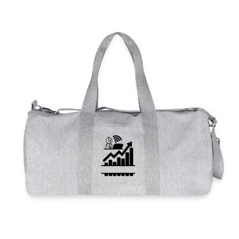 Glücklicher junger Mann auf Laptop-Verkäufe steigen - Recycelte Canvas-Sporttasche von Stanley/Stella - Grau meliert - Vorne