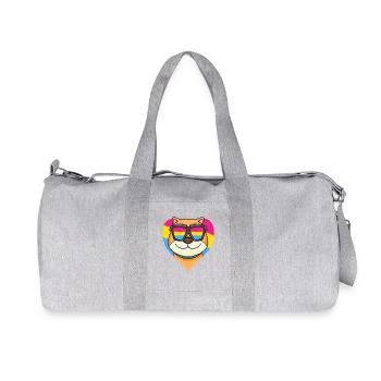 Pansexuel Chien Shiba Inu Cadeau de cœur - Sac de sport en toile recyclée Stanley/Stella - gris chiné - Devant