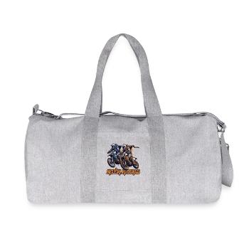 Medieval knights on motocross - Recycled Canvas Sports Bag by Stanley/Stella - heather grey - Front