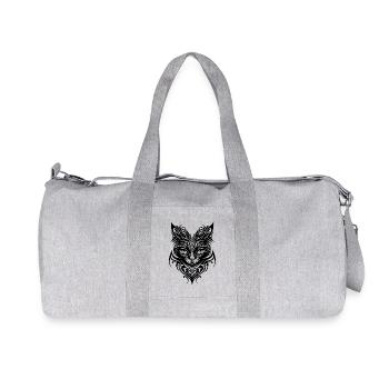 Cute kittens in tattoo style - Recycled Canvas Sports Bag by Stanley/Stella - heather grey - Front