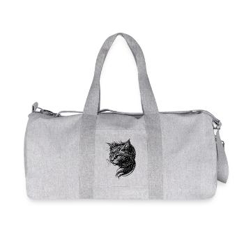Chat élégant dans le style de tatouage vintage - Sac de sport en toile recyclée Stanley/Stella - gris chiné - Devant
