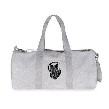 Vintage Wolfportrait Tribal Tattoo Style - Recycelte Canvas-Sporttasche von Stanley/Stella - Grau meliert - Vorne
