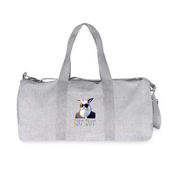 Hip Hop Hipster Hase Kaninchen mit Bart - Recycelte Canvas-Sporttasche von Stanley/Stella - Grau meliert - Vorne