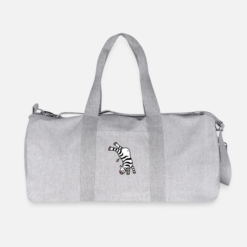 Kawaii Zebra Handstand Design - Recycelte Canvas-Sporttasche von Stanley/Stella - Grau meliert