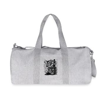 Kleine coole Space Katze Splash Tattoo Style - Recycelte Canvas-Sporttasche von Stanley/Stella - Grau meliert - Vorne