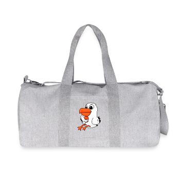 Seagull family - seagull with baby - Recycled Canvas Sports Bag by Stanley/Stella - heather grey - Front
