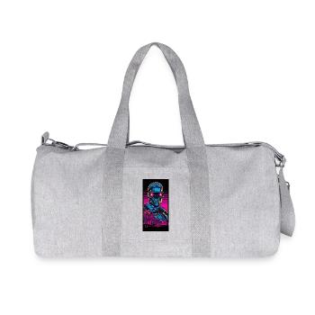 Vaporwave Vice: Cyborg - Recycled Canvas Sports Bag by Stanley/Stella - heather grey - Front