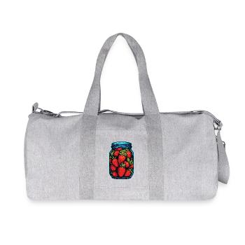 Bocal en verre avec des fraises - Sac de sport en toile recyclée Stanley/Stella - gris chiné - Devant
