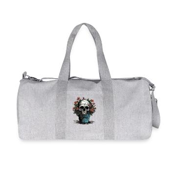 Skull and potted plants - Recycled Canvas Sports Bag by Stanley/Stella - heather grey - Front