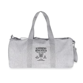 65. Geburtstag Schonend Behandeln Alte Lappen 65 - Recycelte Canvas-Sporttasche von Stanley/Stella - Grau meliert - Vorne