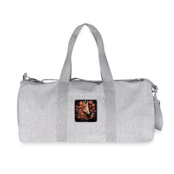 Autumnal Horse: Abstract Art in a Wreath of Leaves - Recycled Canvas Sports Bag by Stanley/Stella - heather grey - Front