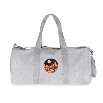 Kaktus Wüste Mond Sunset Nachthimmel - Recycelte Canvas-Sporttasche von Stanley/Stella - Grau meliert - Vorne