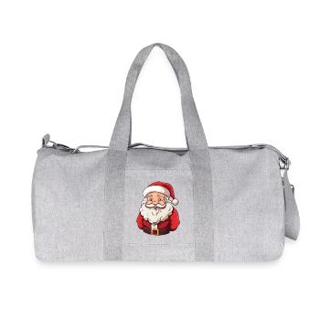 Mignon petit Père Noël avec barbe et chapeau - Sac de sport en toile recyclée Stanley/Stella - gris chiné - Devant