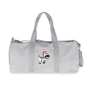 Zebra Weihnachten - Recycelte Canvas-Sporttasche von Stanley/Stella - Grau meliert - Vorne