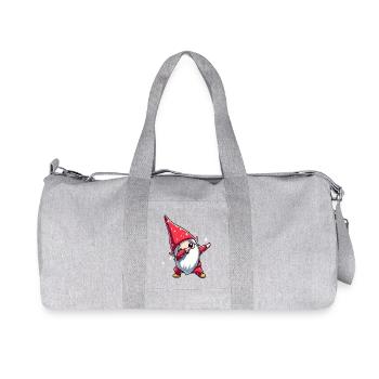 Dabbing Imp Kawaii Santa - Recycled Canvas Sports Bag by Stanley/Stella - heather grey - Front