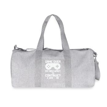 game over do you want to continue - Recycled Canvas Sports Bag by Stanley/Stella - heather grey - Front