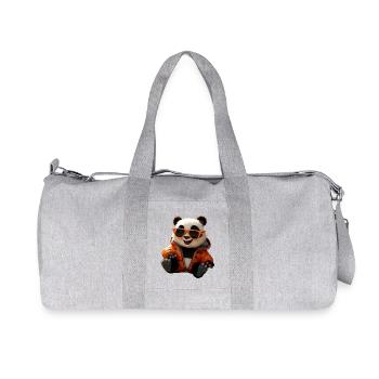 Panda Bear Sunglasses Pandas Love Cute Panda Bear - Recycled Canvas Sports Bag by Stanley/Stella - heather grey - Front