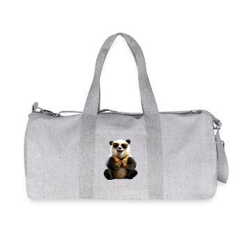 Panda Bear Sunglasses Pandas Love Cute Panda Bear - Recycled Canvas Sports Bag by Stanley/Stella - heather grey - Front