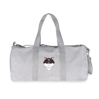 Chat Ragdoll avec Lunettes - Cool Cat - Sac de sport en toile recyclée Stanley/Stella - gris chiné - Devant