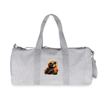 Sloth, Morning Grouch, Loafer, Cute Sloths - Recycled Canvas Sports Bag by Stanley/Stella - heather grey - Front