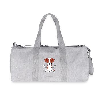 Yoga - Epagneul Breton Dog Motif - Recycled Canvas Sports Bag by Stanley/Stella - heather grey - Front