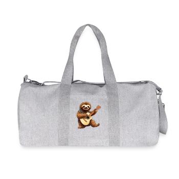 Chill Sloth avec guitare acoustique - - Sac de sport en toile recyclée Stanley/Stella - gris chiné - Devant