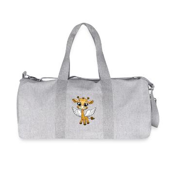 Une jolie girafe de dessin animé est un ange avec des ailes - Sac de sport en toile recyclée Stanley/Stella - gris chiné - Devant
