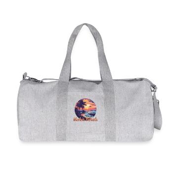 Moha Beach Caribbean Netherlands Sunset Vacation - Recycled Canvas Sports Bag by Stanley/Stella - heather grey - Front