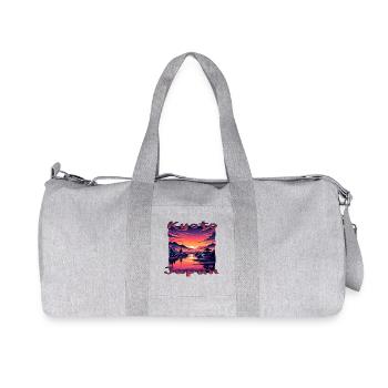 Kyoto at Sunset: Pagodas & Rivers - Recycled Canvas Sports Bag by Stanley/Stella - heather grey - Front