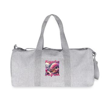 Kyoto Magic: Sunset, Pagodas & River - Recycled Canvas Sports Bag by Stanley/Stella - heather grey - Front