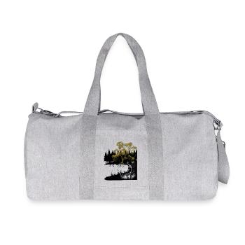 nature, cerf, lac, nature sauvage, sauvage, animaux de la forêt, orignal, chevreuil - Sac de sport en toile recyclée Stanley/Stella - gris chiné - Devant