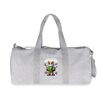 Fußball Torwart Katze Torhüter Kinder Junge - Recycelte Canvas-Sporttasche von Stanley/Stella - Grau meliert - Vorne