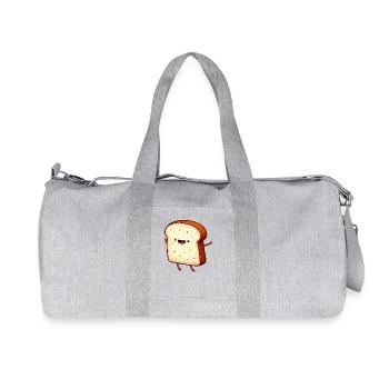 Happy Toast Jumps Joy Peace - Recycled Canvas Sports Bag by Stanley/Stella - heather grey - Front