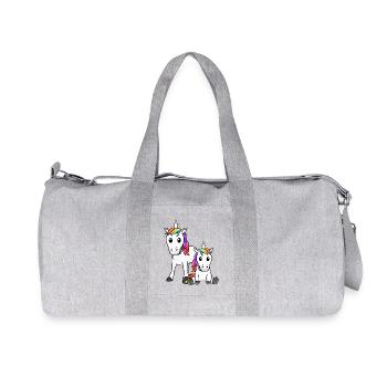 Licorne Licornes Créatures Mythiques Créatures Mythiques Enfant - Sac de sport en toile recyclée Stanley/Stella - gris chiné - Devant
