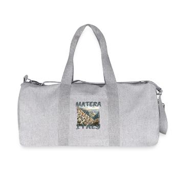 Matera Italien: Grunge-Altstadt in den Felsen - Recycelte Canvas-Sporttasche von Stanley/Stella - Grau meliert - Vorne