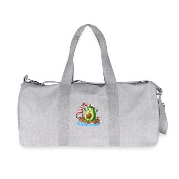 Cool sailing dinghy avocado summer motif - Recycled Canvas Sports Bag by Stanley/Stella - heather grey - Front