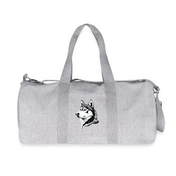 Husky Hunde Liebhaber Hund Liebe Siberian Huskys - Recycelte Canvas-Sporttasche von Stanley/Stella - Grau meliert - Vorne
