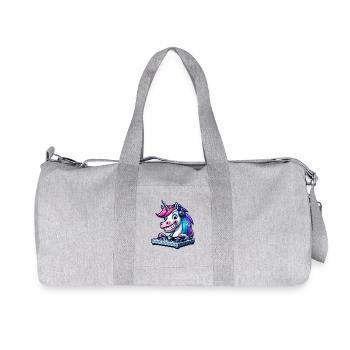 Pig DJ Disco Music Dancing Party Techno - Recycled Canvas Sports Bag by Stanley/Stella - heather grey - Front