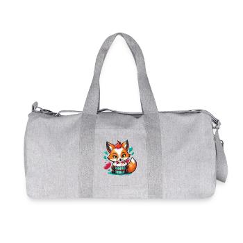 Petit renard avec un délicieux muffin - Sac de sport en toile recyclée Stanley/Stella - gris chiné - Devant