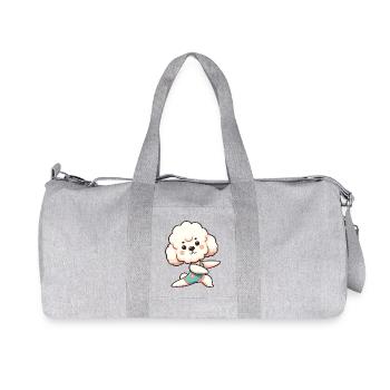 Poodle Yoga Workout Fitness Sport Dog - Recycled Canvas Sports Bag by Stanley/Stella - heather grey - Front