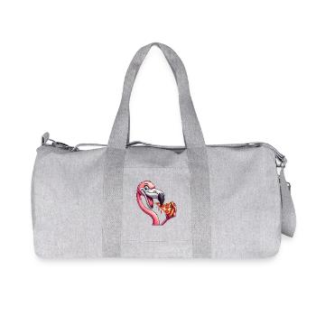 Lustiger Flamingo Pizza Pizzaliebhaber Fast Food - Recycelte Canvas-Sporttasche von Stanley/Stella - Grau meliert - Vorne
