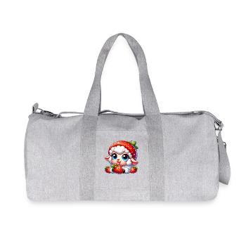 Cute Sheep Lamb Strawberry Fruit Hat Whimsical - Recycled Canvas Sports Bag by Stanley/Stella - heather grey - Front